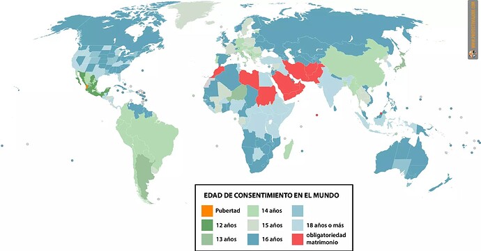 edad de consentimiento sexual según estados