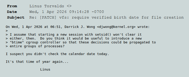 Respuesta de Linus Torvalds